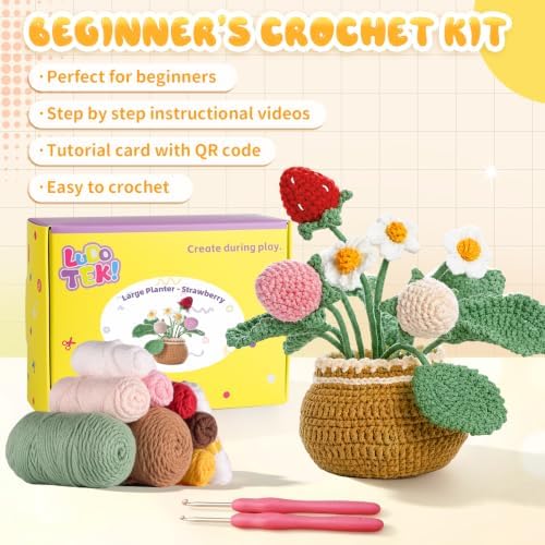 Crochet Kit for Beginners, Crochet Plant Kit,Knitting Kit(Strawberry) - Image 4