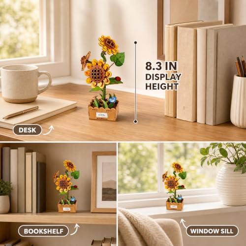 Evankin 3D Wooden Sunflower Puzzle Kit, DIY Bouquet Model - Image 5