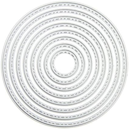8PCS Circle Cutting Dies Handmade DIY Paper Cards Album Decoration Stencils Template Embossing for Card Scrapbooking Craft (Round) - Image 2