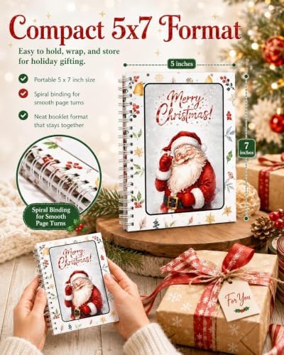 RHUTQP DIY Spiral Bound Christmas Gift Card Book, 5x7 Holiday Gift Booklet - Image 3