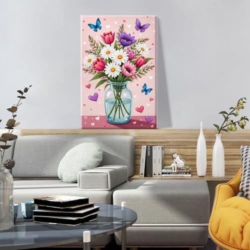 ATDMS Paint by Numbers Kit for Adults with Easel Flowers Paint by Number with Frame Floral Paint by Number with Easel DIY Acrylic Oil Painting Kits for Gift Home Wall Decor 8x12 Inch - Image 6