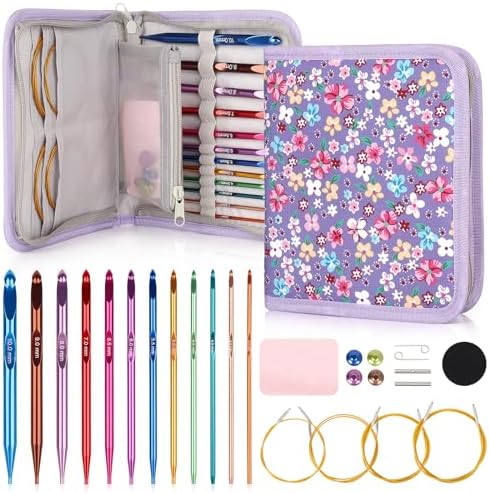 Coopay Tunisian Crochet Hooks Set with 4 Cables, Long Crochet Hooks by Coopay