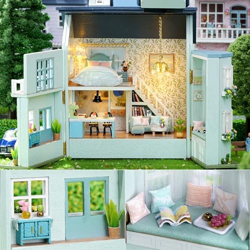 DIY Miniature House Kit with Furniture, Opened & Closed Mini Dollhouse - Image 4