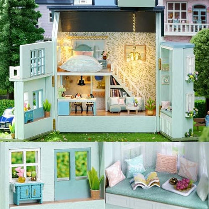 DIY Miniature House Kit with Furniture, Opened & Closed Mini Dollhouse - Image 4