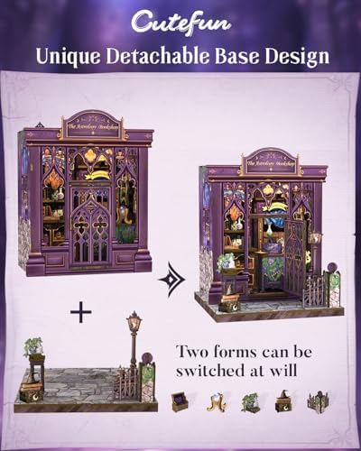 Cutefun Book Nook Kit - DIY Miniature Dollhouse Kit for Adults and Teens - Image 5