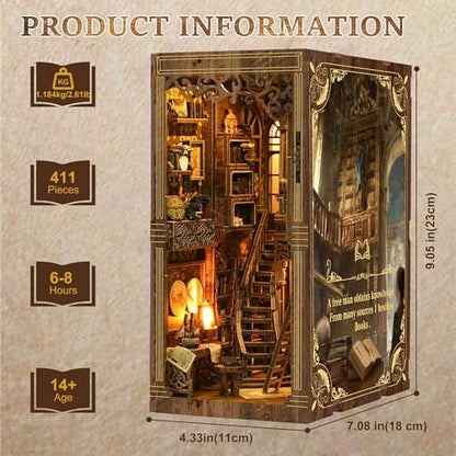 CRIOLPO Book Nook Kits DIY Miniature House Kit with LED Light for Adults - Image 3