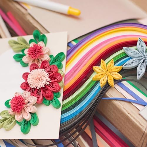 PATIKIL 120pcs Quilling Strips Paper 3/16"(5.2mm) 21"(54cm) Origami Paper Quilling Strip for Art DIY Hand Craft Christmas, Light Coffee Color - Image 6