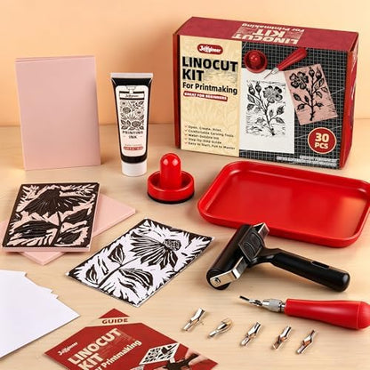 Joygineer Linocut Kit for Printmaking - Block Printing Kit with 4 Soft - Image 7