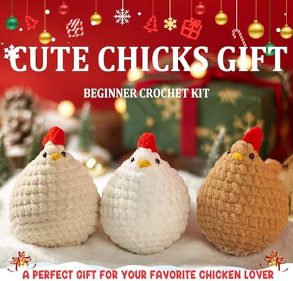 MAGIMUSE Crochet Kit for Beginners, 3 Pcs Chicken Crochet Craft Kit - Image 6