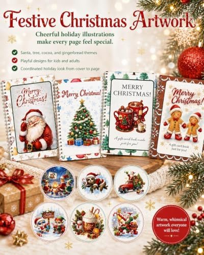 RHUTQP DIY Spiral Bound Christmas Gift Card Book, 5x7 Holiday Gift Booklet - Image 4