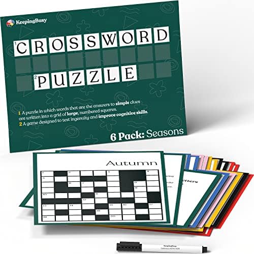 Keeping Busy Crossword Dementia Activities for Seniors | Alzheimer Products for Elderly Patients | Fun Memory Game Toy & Cognitive Brain Puzzle for Senior Citizens w/Memory Loss or Alzheimers by KeepingBusy