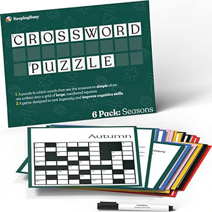 Keeping Busy Crossword Dementia Activities for Seniors | Alzheimer Products for Elderly Patients | Fun Memory Game Toy & Cognitive Brain Puzzle for Senior Citizens w/Memory Loss or Alzheimers by KeepingBusy