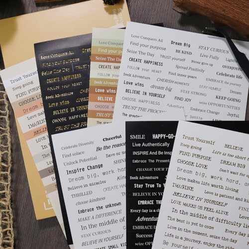 Bomichi Scrapbook Supplies, 40 Sheets 2370 Pcs Word Quote Stickers Scrapbooking Supplies, Junk Journal Supplies for Scrapbook Junk Journal Bullet Journal DIY Craft Card Making - Image 5