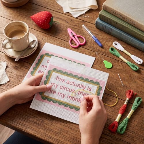 XunYee Needlepoint Canvas Kit, This Actually is My Circus These are My Monkeys - Image 5