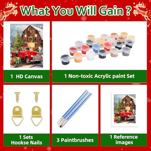 Reivworl Christmas Paint by Numbers Kit for Adults Beginner 16×20 inch - Image 6