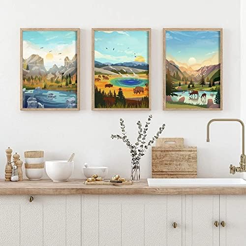 cupmod 6 Packs Paint by Number for Adults Beginners,National Park Painting by Number Kits on Canvas Without Frame,Lanscape Craft Arts for Home Wall Decor - Image 3
