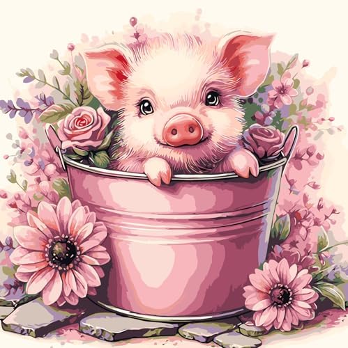 DOTSTART Paint by Numbers Kit for Adults, Cute Pig Paint by Number Kits by Unknown