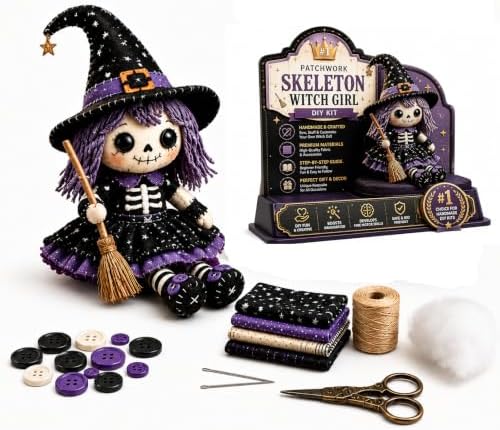 Patchwork Skeleton Witch Girl DIY Kit Craft Beginner Decoration，#A by Unknown
