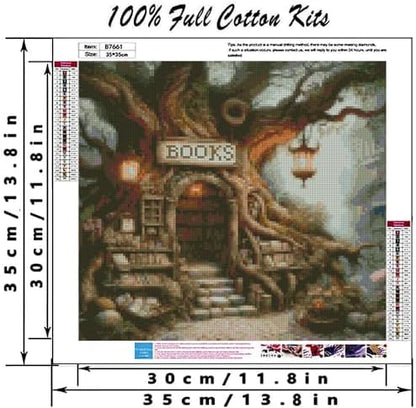 Bookstore Stamping Cross Stitch Kit, Cross Stitch Kit for Adult Beginners - Image 2