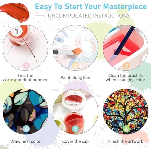 Paint by Numbers Kit for Adults, Tree of Life Acrylic Canvas Painting Set - Image 6