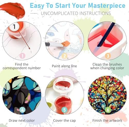 Paint by Numbers Kit for Adults, Tree of Life Acrylic Canvas Painting Set - Image 6