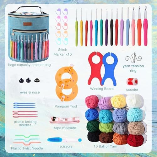 Yarniss Crochet Kit for Beginners,Crochet Set for Adults,Slate Blue - Image 2