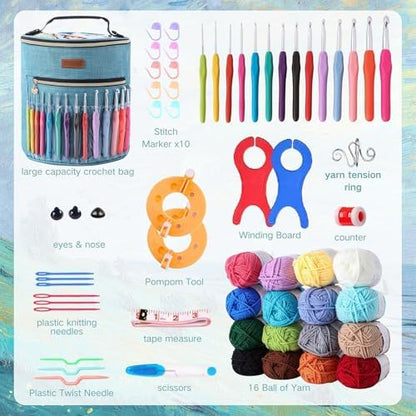Yarniss Crochet Kit for Beginners,Crochet Set for Adults,Slate Blue - Image 2