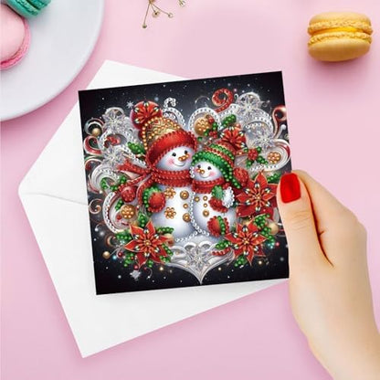 DIY Diamond Greeting Cards Set Christmas, 5D DIY Diamond Art Painting Greeting Card, DIY Christmas Card Making Kits for Family Friends Handmade Gift-#29-Christmas - Image 4