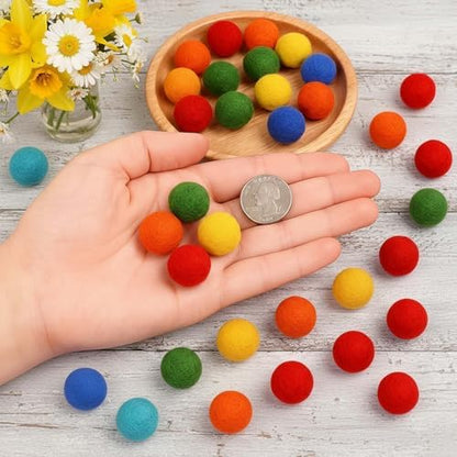 Muimurex 50Pcs Wool Felt Balls 2cm, Multicolor Pompoms for DIY Crafts - Image 4