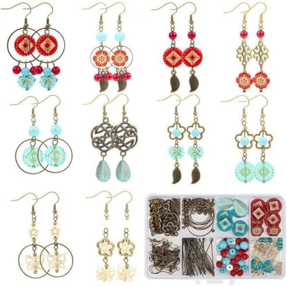 SUNNYCLUE 10 Pairs Baroque Earrings for Women Vintage Earrings for Women Trendy 2025 Acrylic Antique Bronze Tibetan Style Retro Turquoise Gemstone Bohemian Boho Jewelry Set Christmas Wedding Gift DIY by SUNNYCLUE