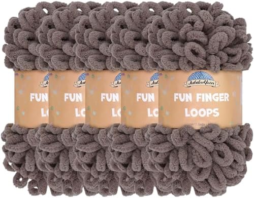 JubileeYarn Fun Finger Loops Yarn - Cacao - 5 Skeins by BambooMN