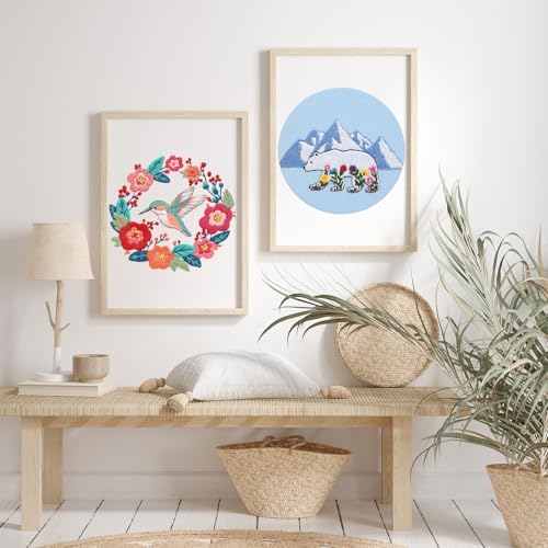 Louise Maelys Glacial Polar Bear and Flowers Embroidery Kit DIY Craft - Image 7