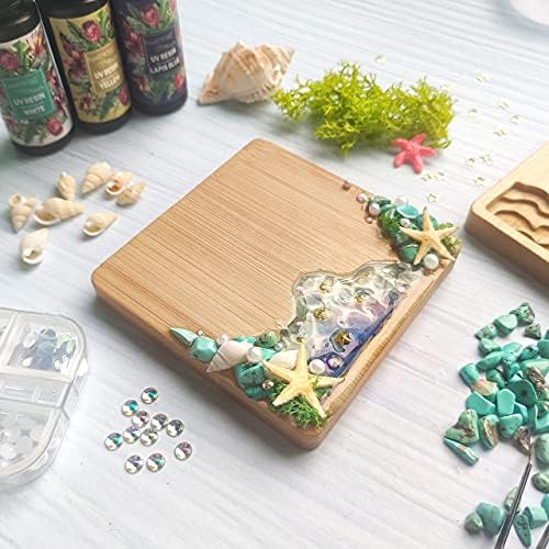 Wood Coaster Set Epoxy Resin Casting Craft Kit River Edge 5-count - Image 6