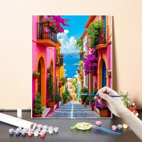Yunruily Adult Paint by Numbers Landscape-Paint by Numbers Kits for Adults,Canvas Paint by Numbers for Adults for Gifts Home Wall Decor(16x20inch) - Image 4
