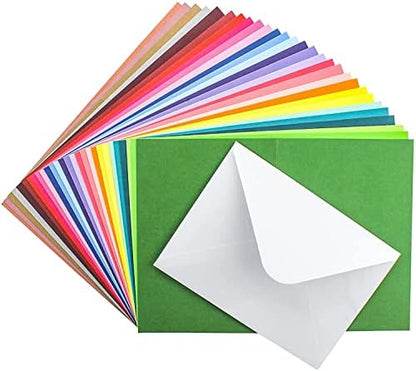 48 Pack Blank Folded Cards and Envelopes Colored Cards White Envelopes 5 x 7 Inch Colorful Greeting Cards 24 Assorted Colors Heavy Weight for Greeting,Invitation,Card Making by Livholic-Rosebluebell