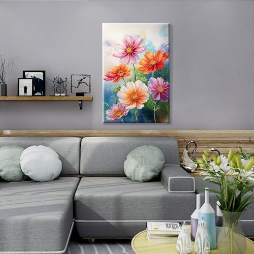 JOOZ Flowers Paint by Numbers Kit for Adults with Frame, Flower Paint by Number with Easel, DIY Floral Adult Paint by Number Kits Framed Canvas for Home Wall Decor 8 x 12 Inch - Image 5