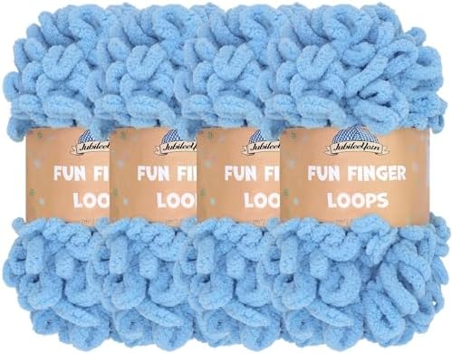JubileeYarn Fun Finger Loops Yarn - Maritime Blue - 4 Skeins by BambooMN