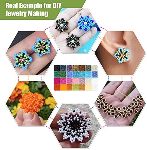 Ybxjges 24000Pcs 2mm Glass Seed Beads Kit, with 28 Colors Small Beads Kit for Girls,Women and Adults,Bracelets, Necklaces,Earring,Jewelry Making Supplies - Image 6
