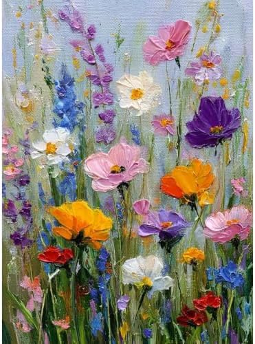 Wildflower Paint by Numbers Kit for Adults,Paint Canvas Wall Decor 16x20In by Unknown