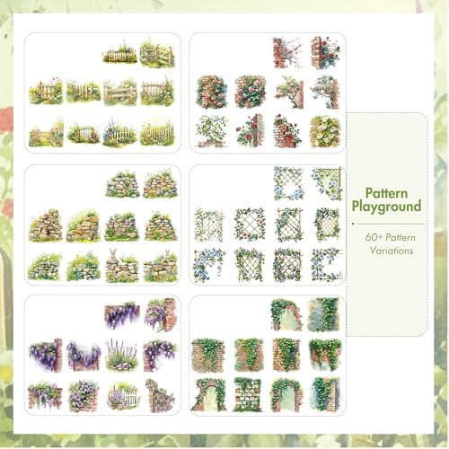 3.4" Large Flower Stickers for Scrapbooking – 60PCS Waterproof Wall &Floral Stickers for Journaling, Junk Journal Supplies, Card Making, DIY Crafts & Bullet Journal Planner - Image 6