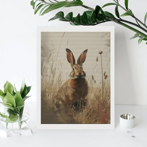 Brown Rabbit Diamond Drawing Art Kit for Adults Nature Easter Bunny Illustration DIY Diamond Art Painting for Beginners Full Drill Round Gem Art Painting for Crafts Home Wall Decor - Image 7
