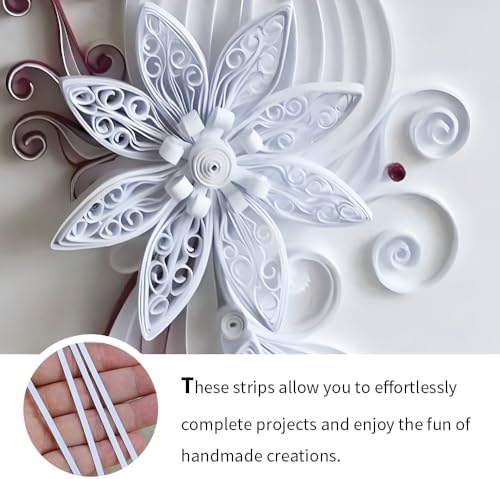 Acoeitl Quilling Paper Strips 240 Strips White Paper Quilling Set Width 3mm Length 54cm Quilling Supplies DIY Quilling Paper Quilling Art Strip for Crafts (2 Pack) - Image 5