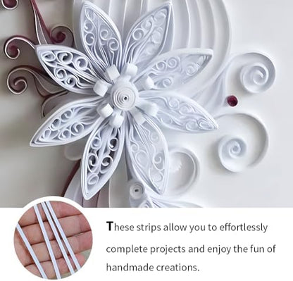 Acoeitl Quilling Paper Strips 240 Strips White Paper Quilling Set Width 3mm Length 54cm Quilling Supplies DIY Quilling Paper Quilling Art Strip for Crafts (2 Pack) - Image 5