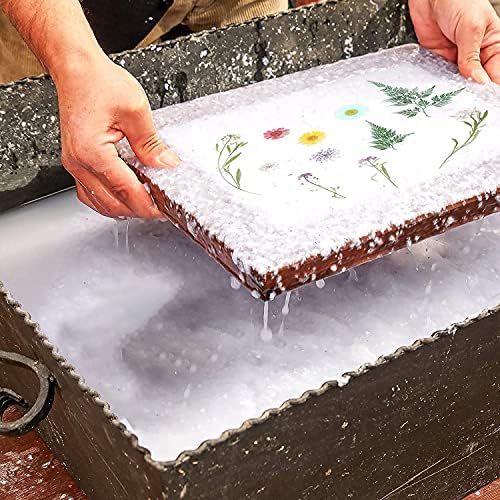 Cayway 9 Pack Dried Flower Paper Craft Set Include 3 Pack Mixed Wooden Paper Making Mold Frame, Dried Flowers, Spoon Stirrer - Image 5