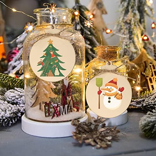 50PCS DIY Wooden Christmas Ornaments, 4" Blank Wood Ornaments for Crafts - Image 5