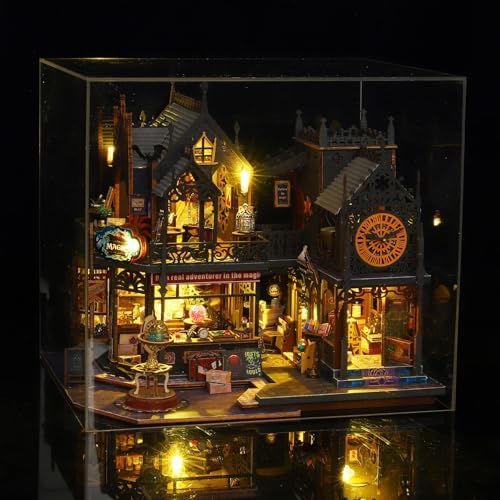 Fifijoy DIY Miniature Dollhouse Kit, Holo Magic City DIY Miniature House kit Wooden Dollhouse Kit, DIY Mini House kit for Adults to Build - Image 3