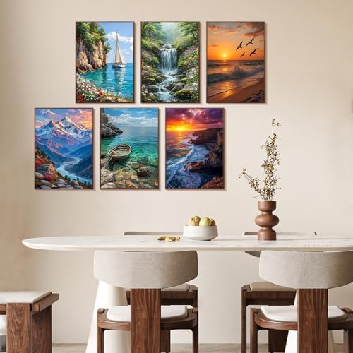 6 Pack Paint by Numbers Kit for Adults Beginner Landscape, 10x14 Inch - Image 2