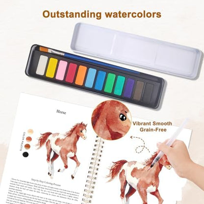 Animals Watercolor Workbook, Watercolor Painting Book Kit - Image 5