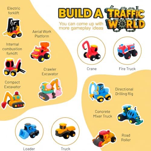 Air Dry Clay Kit for Kids – 12 Pack Construction Vehicles Modeling Clay Set - Image 2