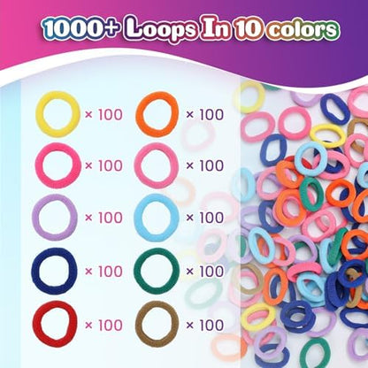 DDAI Bracelet Making Toys Refill Loops Elastic Cloth Band - Arts and Crafts Kit for Kids Weaving Loom Bracelets Kit 1000+ Colorful Fabric Loops - Birthday Gift for Girls Boys 6 7 8-12 Years Old - Image 4